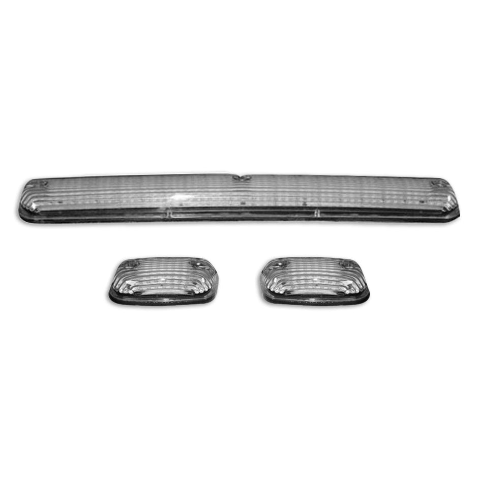 GMC & Chevy 07-14 (2nd GEN Body Style) Heavy-Duty (3-Piece Set) Clear Cab Roof Light Kit with White & Amber Strobe LED's & White or Amber Running Light LED's - (Complete Wiring Kit & Hardware Included) - Image 2