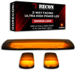 GMC & Chevy 15-19 (3rd GEN Body Style) Heavy-Duty (3-Piece Set) Smoked Cab Roof Light Lens with 2-Way Forward & Rear Facing Amber ULTRA High-Power LEDs - (Plug-N-Play Installation Replaces OEM Installed Cab Roof Lights)