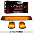 GMC & Chevy 15-19 (3rd GEN Body Style) Heavy-Duty (3-Piece Set) Smoked Cab Roof Light Lens with 2-Way Forward & Rear Facing Amber ULTRA High-Power LEDs - (Plug-N-Play Installation Replaces OEM Installed Cab Roof Lights) - Image 2