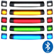GMC & Chevy 15-19 (3rd GEN Body Style) Heavy-Duty (3-Piece Set) Smoked Cab Roof Light Lens with RGB (Multi-Colored) High-Power LED's - Complete Kit With Wiring & Hardware - ATTN: Cab Lights are User Controlled by Bluetooth Using App Thru Mobile Phone / Tablet - MULTI-COLORED - Image 2