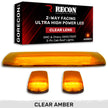GMC & Chevy 15-19 (3rd GEN Body Style) Heavy-Duty (3-Piece Set) Clear Cab Roof Light Lens with 2-Way Forward & Rear Facing Amber ULTRA High-Power LEDs - (Plug-N-Play Installation Replaces OEM Installed Cab Roof Lights)