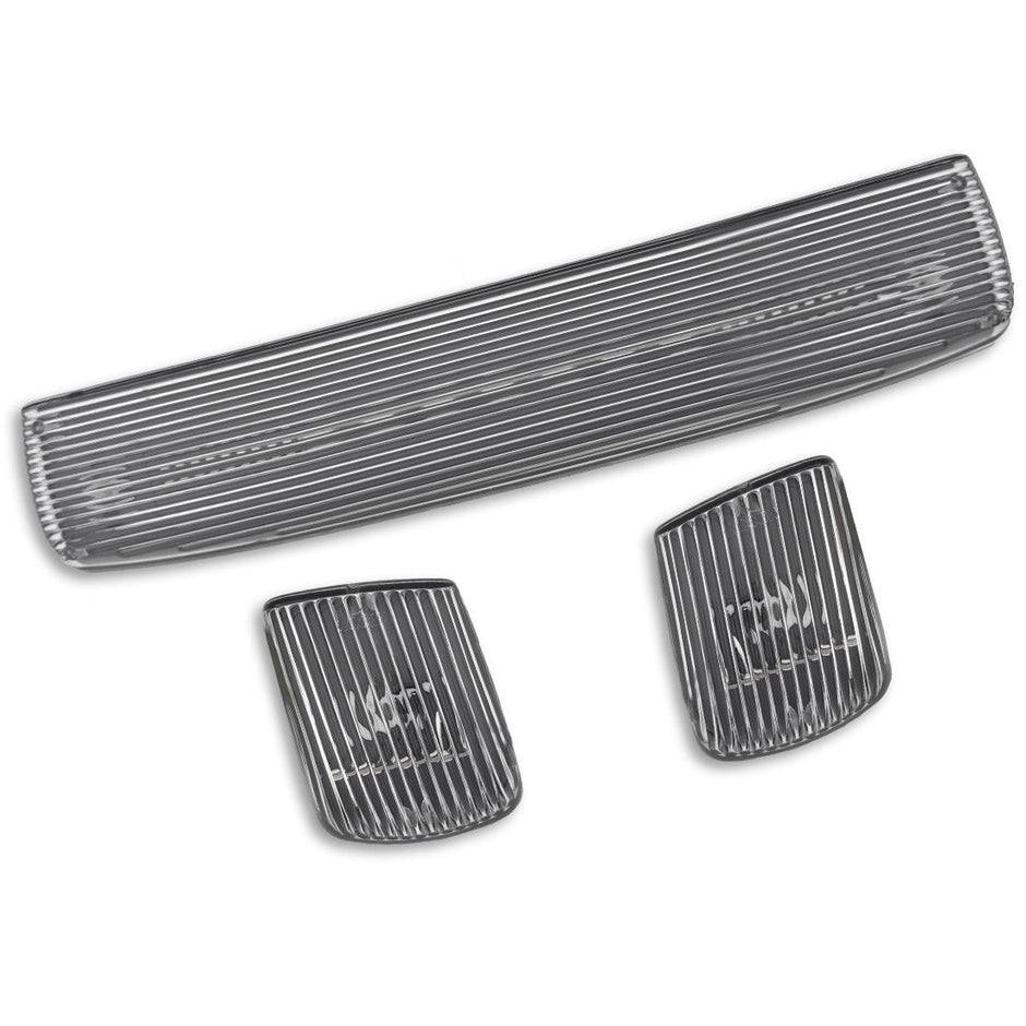 GMC & Chevy 15-19 (3rd GEN Body Style) Heavy-Duty (3-Piece Set) Clear Cab Roof Light Lens with 2-Way Forward & Rear Facing White ULTRA High-Power LEDs - (Plug-N-Play Installation Replaces OEM Installed Cab Roof Lights) - Image 2