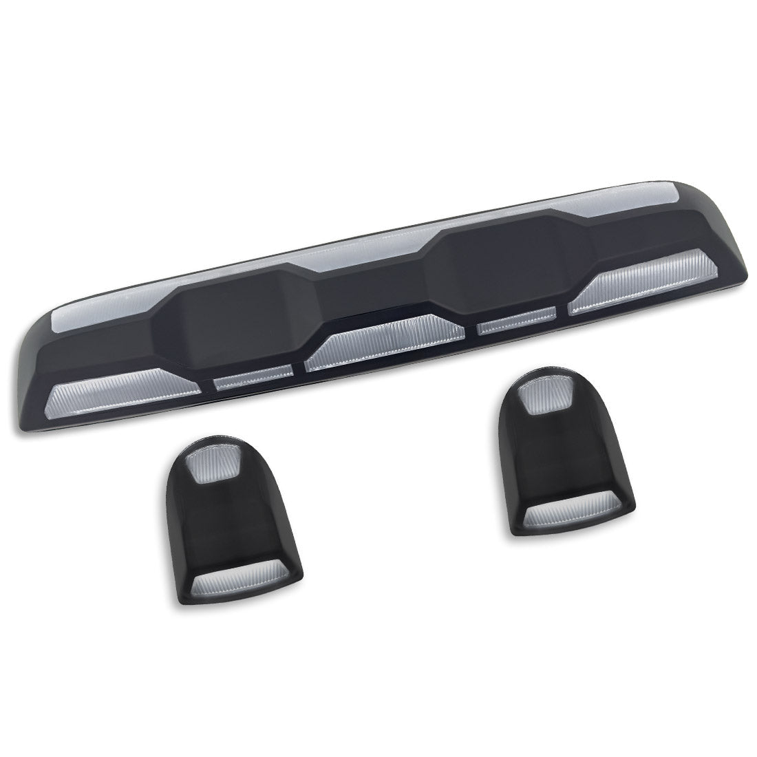 GMC & Chevy 20-23 (4th GEN Body Style) Heavy-Duty (3-Piece Set) Clear Cab Roof Light Lens with 2-Way Forward & Rear Facing White ULTRA High-Power LEDs - (Plug-N-Play Replacement for OEM Factory Installed Cab Roof Lights) - Image 2
