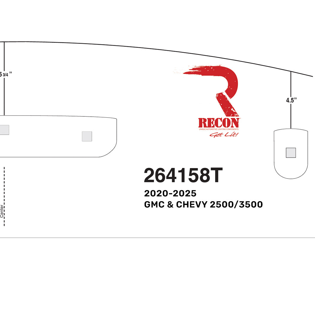 Template for Installing Cab Roof Lights - Part # 264158 Series