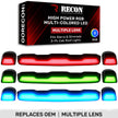 GMC & Chevy 20-23 (4th GEN Body Style) Heavy-Duty (3-Piece Set) Smoked Cab Roof Light Lens with RGB (Multi-Colored) High-Power LED's - Complete Kit With Wiring & Hardware - ATTN: Cab Lights are User Controlled by Bluetooth Using App Thru Mobile Phone / Tablet - MULTI-COLORED