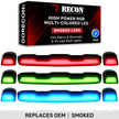 GMC & Chevy 20-23 (4th GEN Body Style) Heavy-Duty (3-Piece Set) Smoked Cab Roof Light Lens with RGB (Multi-Colored) High-Power LED's - Complete Kit With Wiring & Hardware - ATTN: Cab Lights are User Controlled by Bluetooth Using App Thru Mobile Phone / Tablet - MULTI-COLORED - Image 3