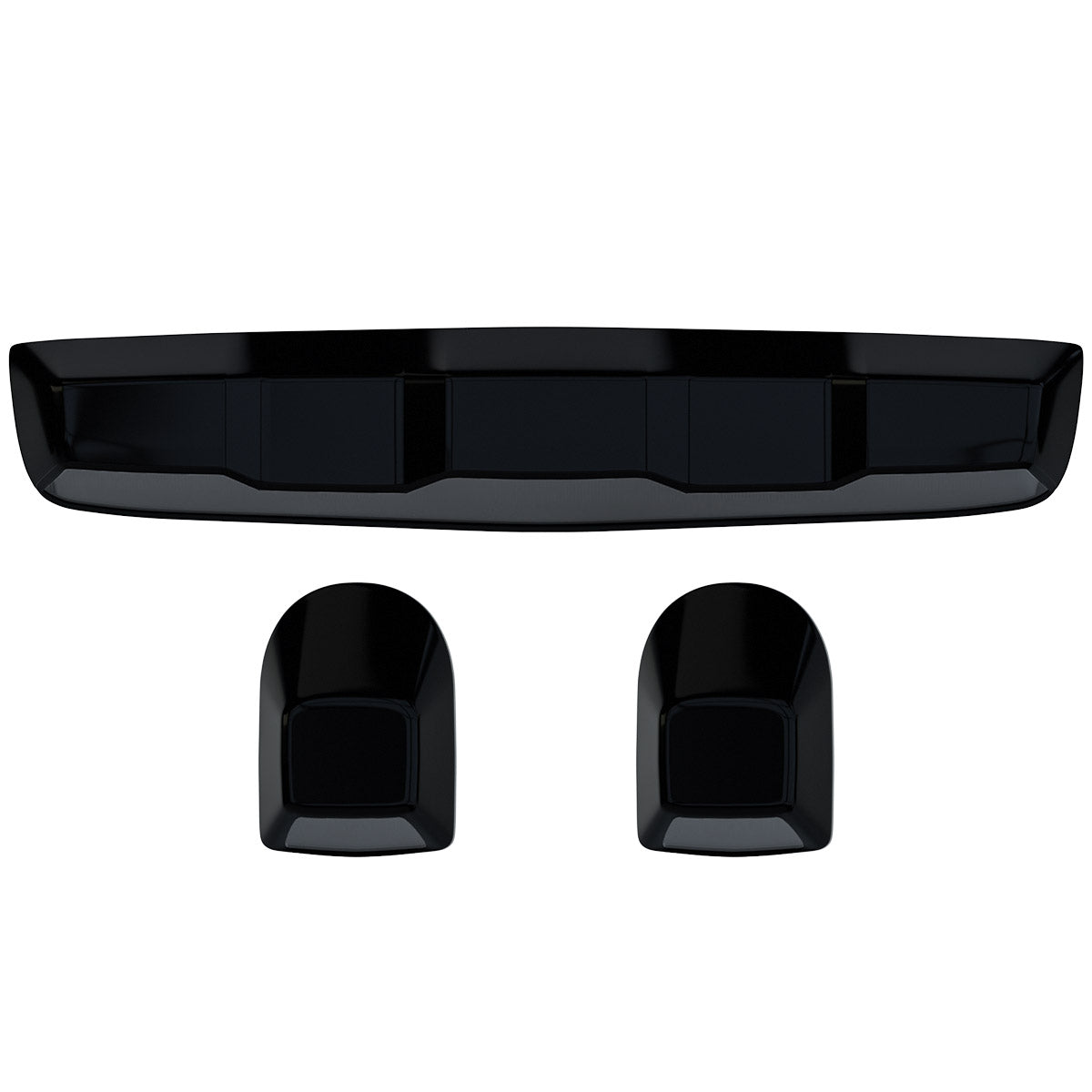 GMC & Chevy 20-23 (4th GEN Body Style) Heavy-Duty (3-Piece Set) Smoked Cab Roof Light Lens with RGB (Multi-Colored) High-Power LED's - Complete Kit With Wiring & Hardware - ATTN: Cab Lights are User Controlled by Bluetooth Using App Thru Mobile Phone / Tablet - MULTI-COLORED - Image 2