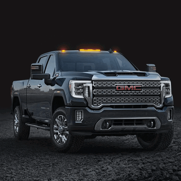 GMC & Chevy 20-23 (4th GEN Body Style) Heavy-Duty (3-Piece Set) Clear Cab Roof Light Lens with RGB (Multi-Colored) High-Power LED's - Complete Kit With Wiring & Hardware - ATTN: Cab Lights are User Controlled by Bluetooth Using App Thru Mobile Phone / Tablet - MULTI-COLORED
