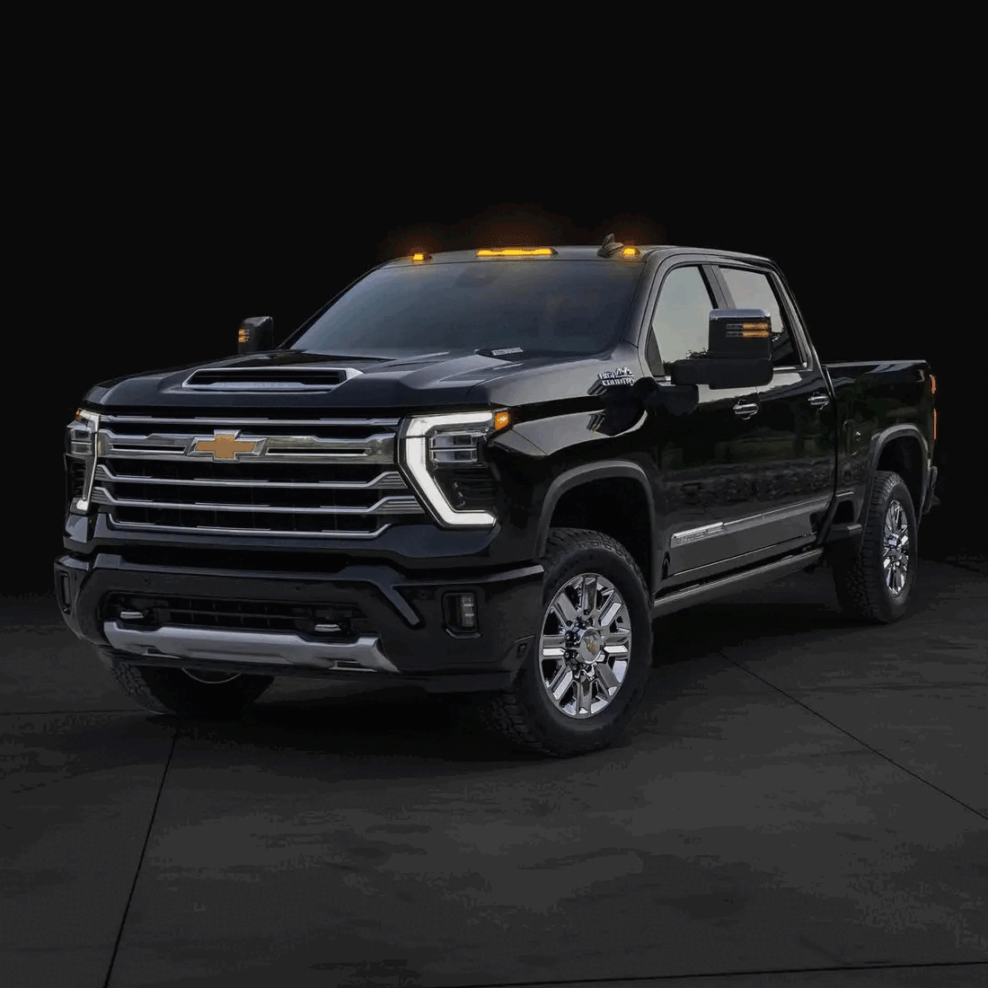 GMC & Chevy 20-23 (4th GEN Body Style) Heavy-Duty (3-Piece Set) Clear Cab Roof Light Lens with RGB (Multi-Colored) High-Power LED's - Complete Kit With Wiring & Hardware - ATTN: Cab Lights are User Controlled by Bluetooth Using App Thru Mobile Phone / Tablet - MULTI-COLORED - Image 2