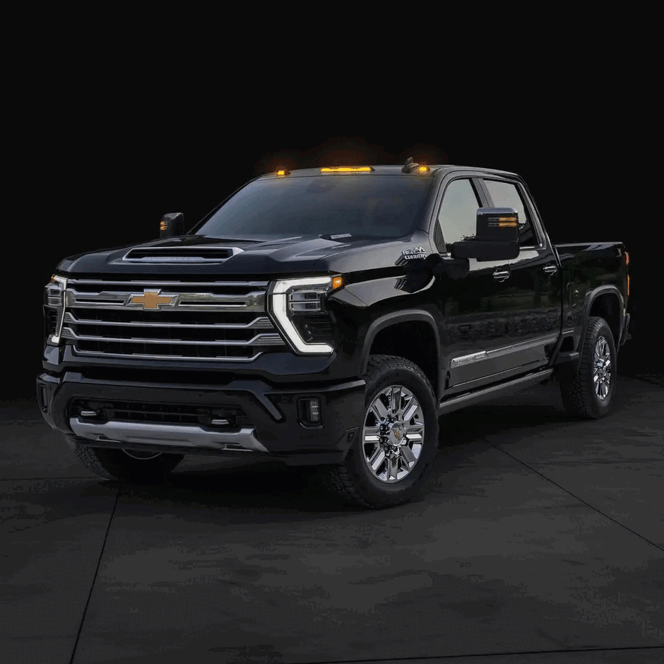 GMC & Chevy 20-23 (4th GEN Body Style) Heavy-Duty (3-Piece Set) Clear Cab Roof Light Lens with RGB (Multi-Colored) High-Power LED's - Complete Kit With Wiring & Hardware - ATTN: Cab Lights are User Controlled by Bluetooth Using App Thru Mobile Phone / Tablet - MULTI-COLORED - Image 2