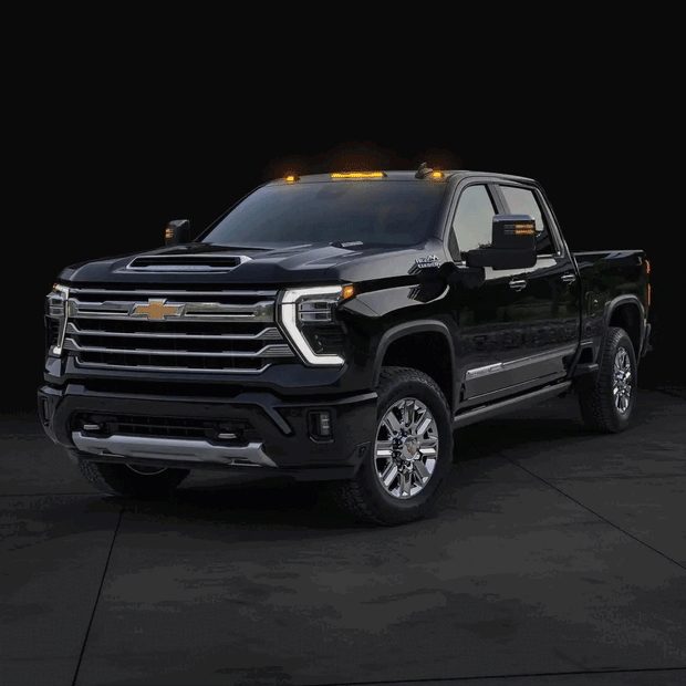 GMC & Chevy 20-23 (4th GEN Body Style) Heavy-Duty (3-Piece Set) Clear Cab Roof Light Lens with RGB (Multi-Colored) High-Power LED's - Complete Kit With Wiring & Hardware - ATTN: Cab Lights are User Controlled by Bluetooth Using App Thru Mobile Phone / Tablet - MULTI-COLORED - Image 2