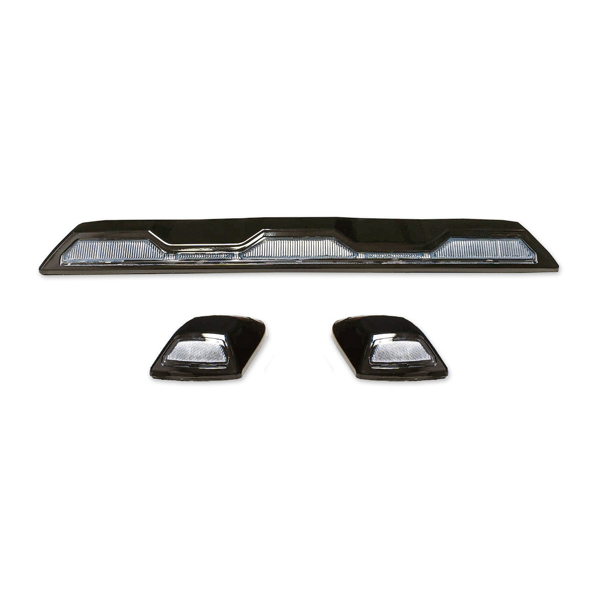GMC & Chevy 20-23 (4th GEN Body Style) Heavy-Duty (3-Piece Set) Clear Cab Roof Light Lens with RGB (Multi-Colored) High-Power LED's - Complete Kit With Wiring & Hardware - ATTN: Cab Lights are User Controlled by Bluetooth Using App Thru Mobile Phone / Tablet - MULTI-COLORED - Image 6