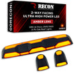 GMC & Chevy 20-23 (4th GEN Body Style) Heavy-Duty (3-Piece Set) Amber Cab Roof Light Lens with 2-Way Forward & Rear Facing Amber ULTRA High-Power LEDs - (Includes Complete Wiring Kit For Installation On Truck That DID NOT Come With OEM Installed Cab Roof Lights) - Image 4