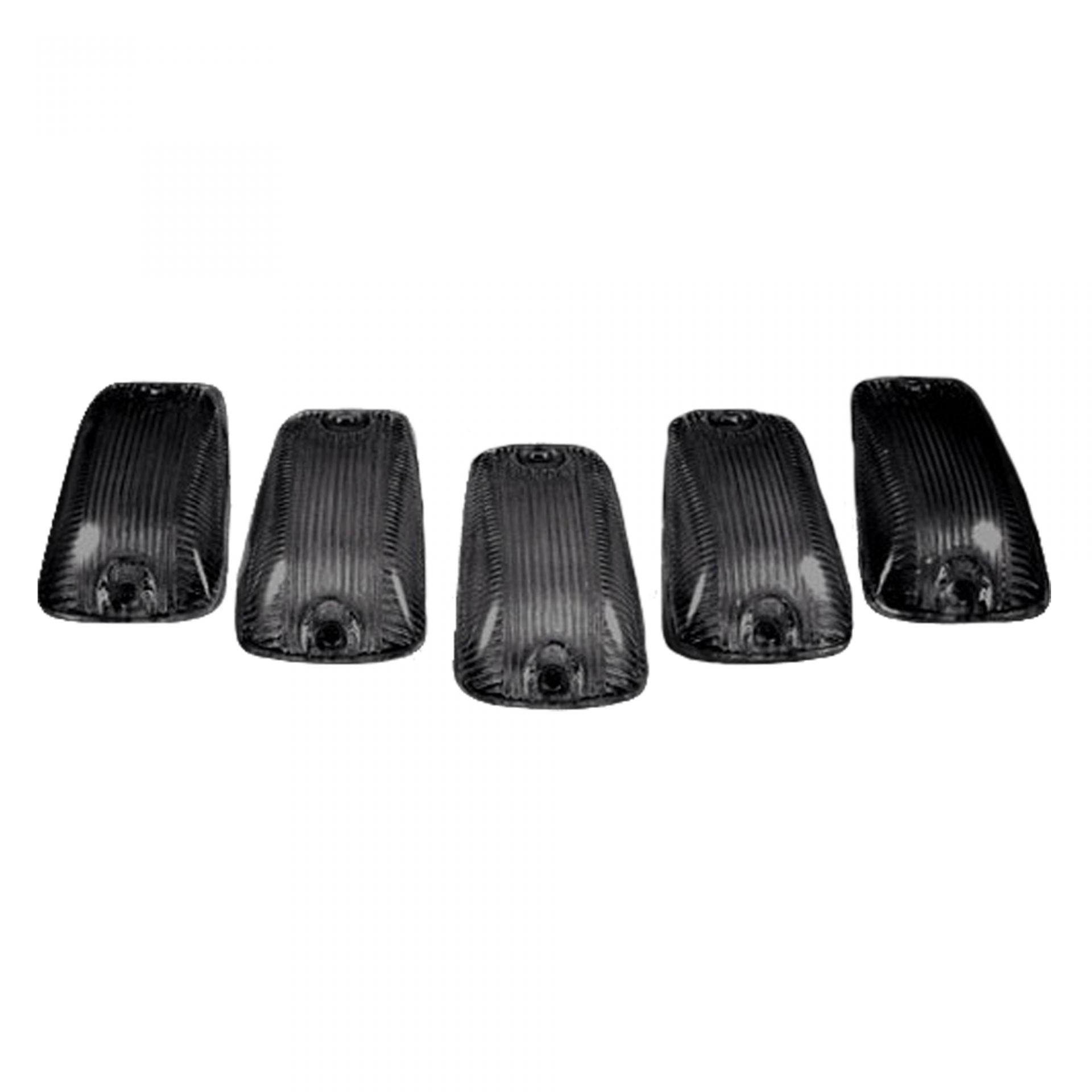 GMC & Chevy 88-02 CK Heavy-Duty (5-Piece Set) Smoked Cab Roof Light Lenses Only & Amber 194 LED Bulbs