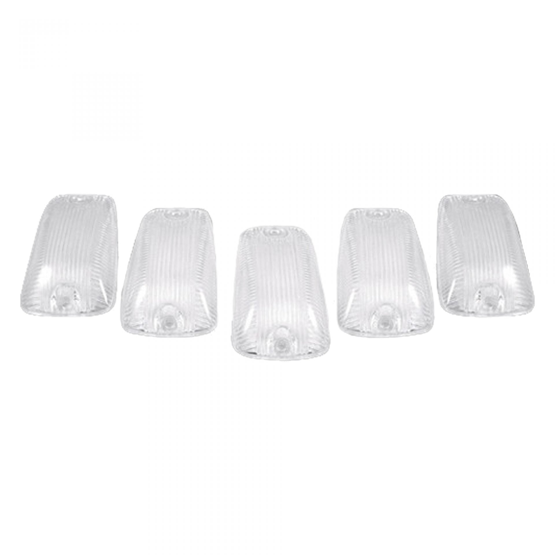 GMC & Chevy 88-02 CK Heavy-Duty (5-Piece Set) Clear Cab Roof Light Lenses Only & Amber 194 LED Bulbs