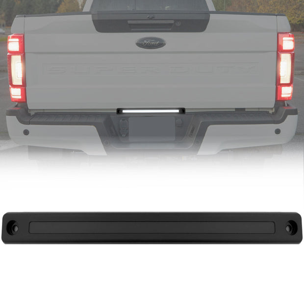 Ford Superduty 17-23 Mini LED Tailgate Light Bar w/ Smooth OLED Red Running Lights & WHITE LED Reverse Lights - Plug-N-Play for all 17-23 Ford Superduty Dually Trucks - Smoked