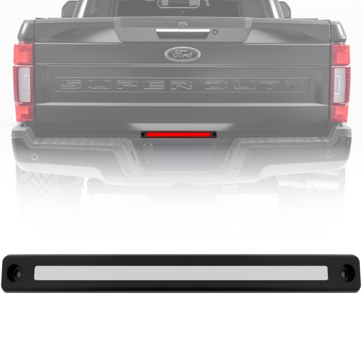 Ford Superduty 17-23 Mini LED Tailgate Light Bar w/ Smooth OLED Red Running Lights - Plug-N-Play for all 17-23 Ford Superduty Dually Trucks - Clear - Image 2