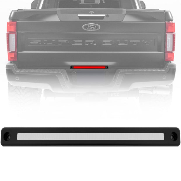 Ford Superduty 17-23 Mini LED Tailgate Light Bar w/ Smooth OLED Red Running Lights - Plug-N-Play for all 17-23 Ford Superduty Dually Trucks - Clear - Image 2