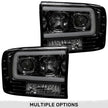 Ford Superduty 99-04 F250/F350/F450/F550 PROJECTOR HEADLIGHTS w/ Ultra High Power Smooth OLED HALOS & DRL - Smoked / Black