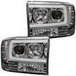 Ford Superduty 99-04 F250/F350/F450/F550 PROJECTOR HEADLIGHTS w/ Ultra High Power Smooth OLED HALOS & DRL - Clear / Chrome - Image 4