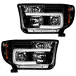 Toyota Tundra & Sequoia 07-13 PROJECTOR HEADLIGHTS w/ Ultra High Power Smooth OLED HALOS & DRL - Smoked / Black - Image 4