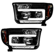 Toyota Tundra & Sequoia 07-13 PROJECTOR HEADLIGHTS w/ Ultra High Power Smooth OLED HALOS & DRL - Smoked / Black - Image 2