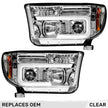 Toyota Tundra & Sequoia 07-13 PROJECTOR HEADLIGHTS w/ Ultra High Power Smooth OLED HALOS & DRL - Clear / Chrome