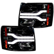 Chevrolet Silverado 07-13 (2nd GEN Single-Wheel & 07-14 Dually) PROJECTOR HEADLIGHTS w/ Ultra High Power Smooth OLED HALOS & DRL - Smoked / Black - Image 4