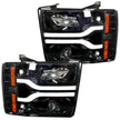 Chevrolet Silverado 07-13 (2nd GEN Single-Wheel & 07-14 Dually) PROJECTOR HEADLIGHTS w/ Ultra High Power Smooth OLED HALOS & DRL - Smoked / Black - Image 3
