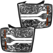 Chevrolet Silverado 07-13 (2nd GEN Single-Wheel & 07-14 Dually) PROJECTOR HEADLIGHTS w/ Ultra High Power Smooth OLED HALOS & DRL - Clear / Chrome - Image 3