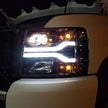 Chevrolet Silverado 07-13 (2nd GEN Single-Wheel & 07-14 Dually) PROJECTOR HEADLIGHTS w/ Ultra High Power Smooth OLED HALOS & DRL - Clear / Chrome - Image 2