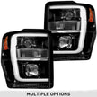 Ford Superduty 08-10 F250/F350/F450/F550 PROJECTOR HEADLIGHTS w/ Ultra High Power Smooth OLED HALOS & DRL - Smoked / Black