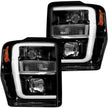 Ford Superduty 08-10 F250/F350/F450/F550 PROJECTOR HEADLIGHTS w/ Ultra High Power Smooth OLED HALOS & DRL - Smoked / Black - Image 3