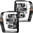 Ford Superduty 08-10 F250/F350/F450/F550 PROJECTOR HEADLIGHTS w/ Ultra High Power Smooth OLED HALOS & DRL - Clear / Chrome - Image 2