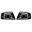 Ford F150 04-08 PROJECTOR HEADLIGHTS w/ Ultra High Power Smooth OLED HALOS & DRL - Smoked / Black