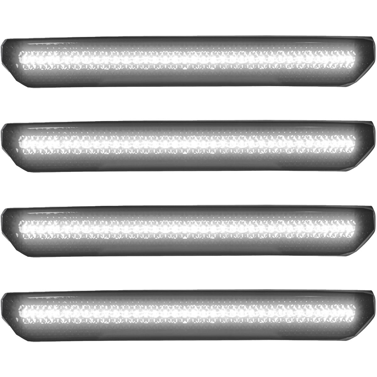 GMC 20-23 Sierra HD (4th GEN) Fender Lenses (4-Piece Set) w/ 4 White LED Lights (Attn: Fits All Single-Wheel HD & Dually Trucks) - Smoked Lens w/ Black Trim - Image 3