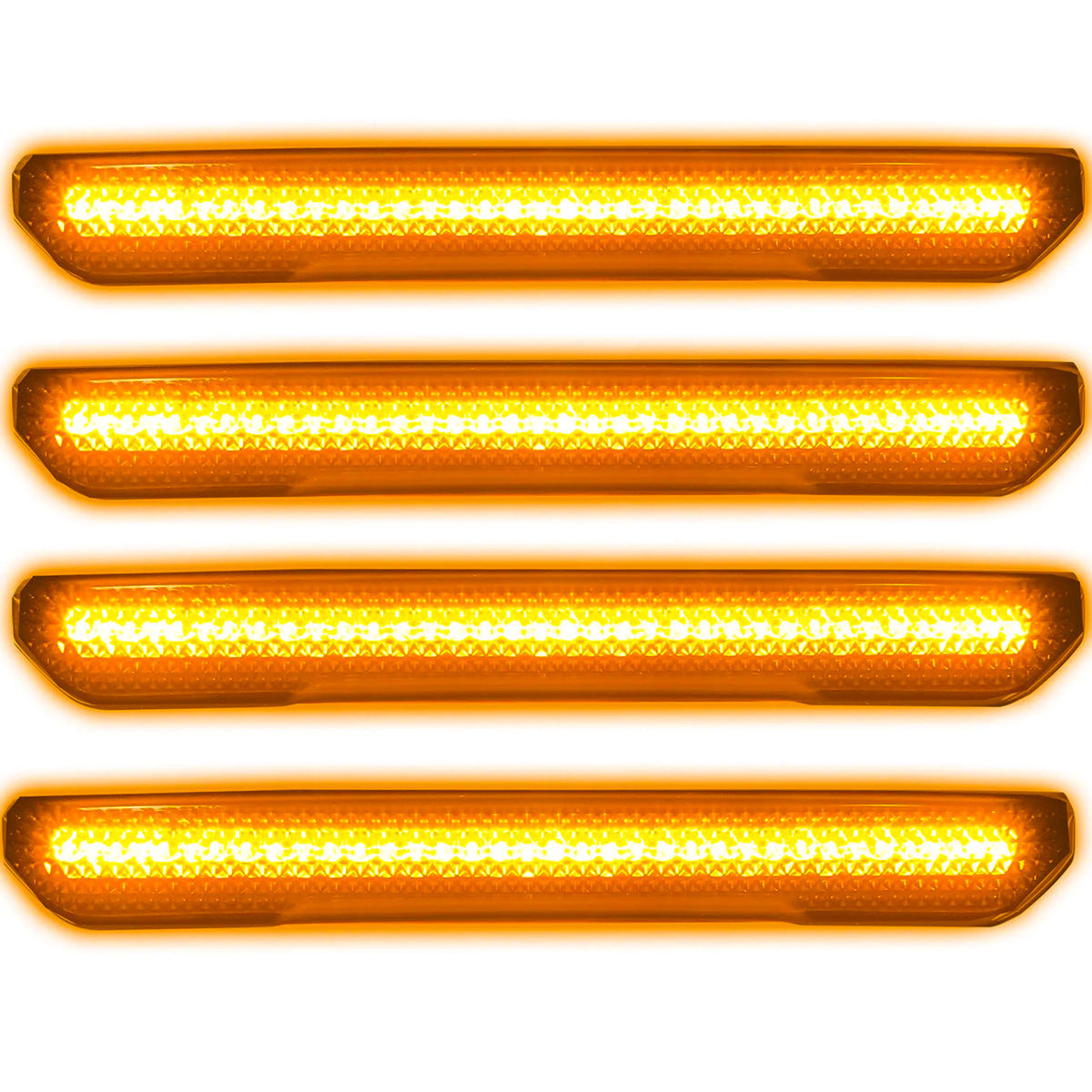 GMC 20-23 Sierra HD (4th GEN) Fender Lenses (4-Piece Set) w/ 4 Amber LED Lights (Attn: Fits All Single-Wheel HD & Dually Trucks) - Smoked Lens w/ Black Trim - Image 2