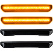 GMC 20-23 Sierra HD (4th GEN) Fender Lenses (4-Piece Set) w/ 4 Amber LED Lights (Attn: Fits All Single-Wheel HD & Dually Trucks) - Smoked Lens w/ Black Trim - Image 3
