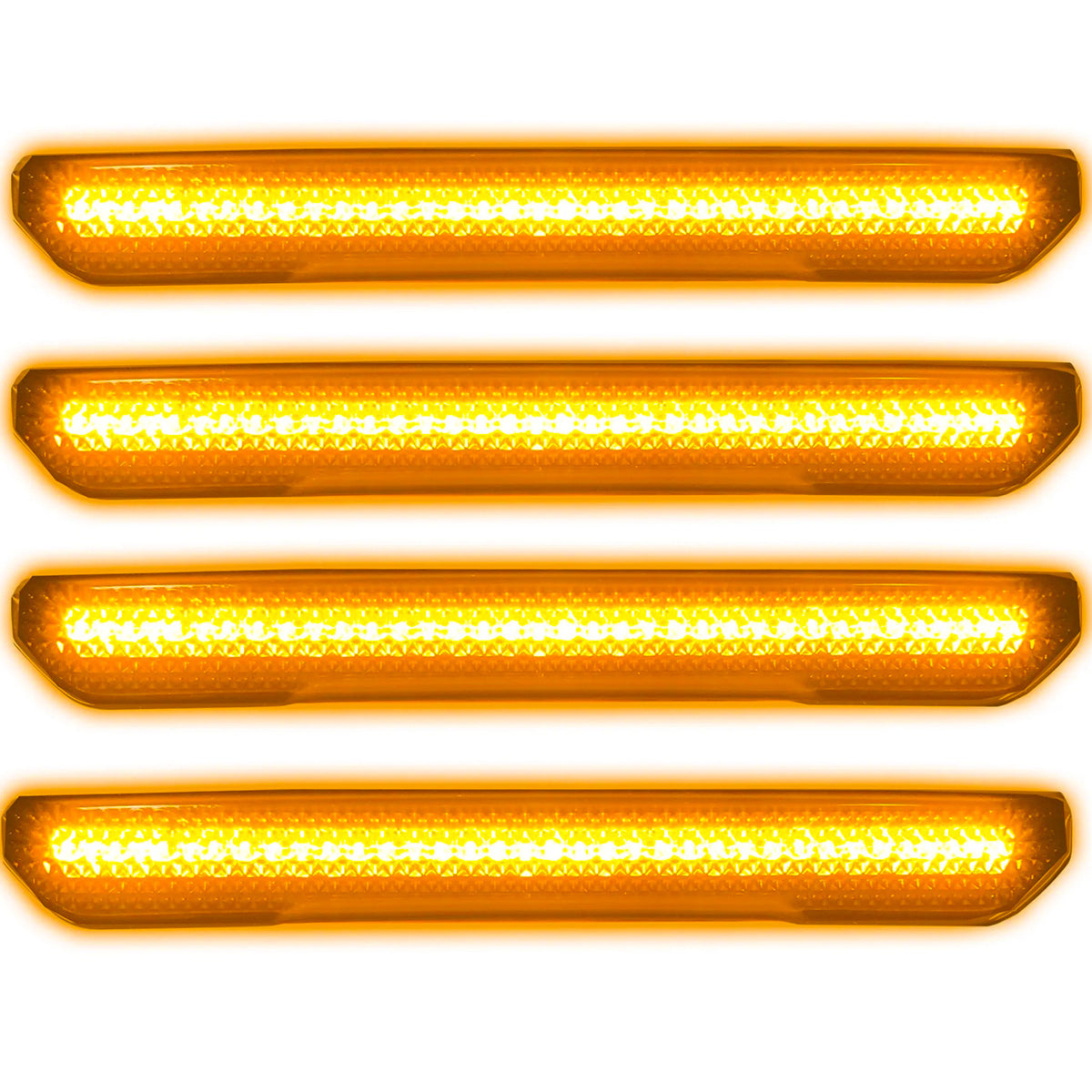 GMC 20-23 Sierra HD (4th GEN) Fender Lenses (4-Piece Set) w/ 4 Amber LED Lights (Attn: Fits All Single-Wheel HD & Dually Trucks) - Clear Lens w/ Chrome Trim - Image 2