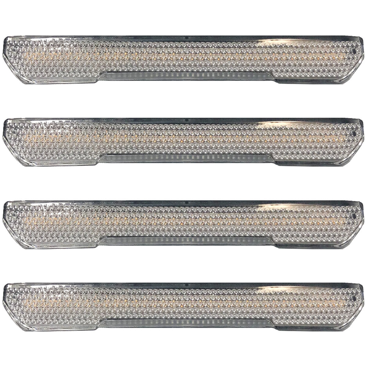 GMC 20-23 Sierra HD (4th GEN) Fender Lenses (4-Piece Set) w/ 4 Amber LED Lights (Attn: Fits All Single-Wheel HD & Dually Trucks) - Clear Lens w/ Chrome Trim