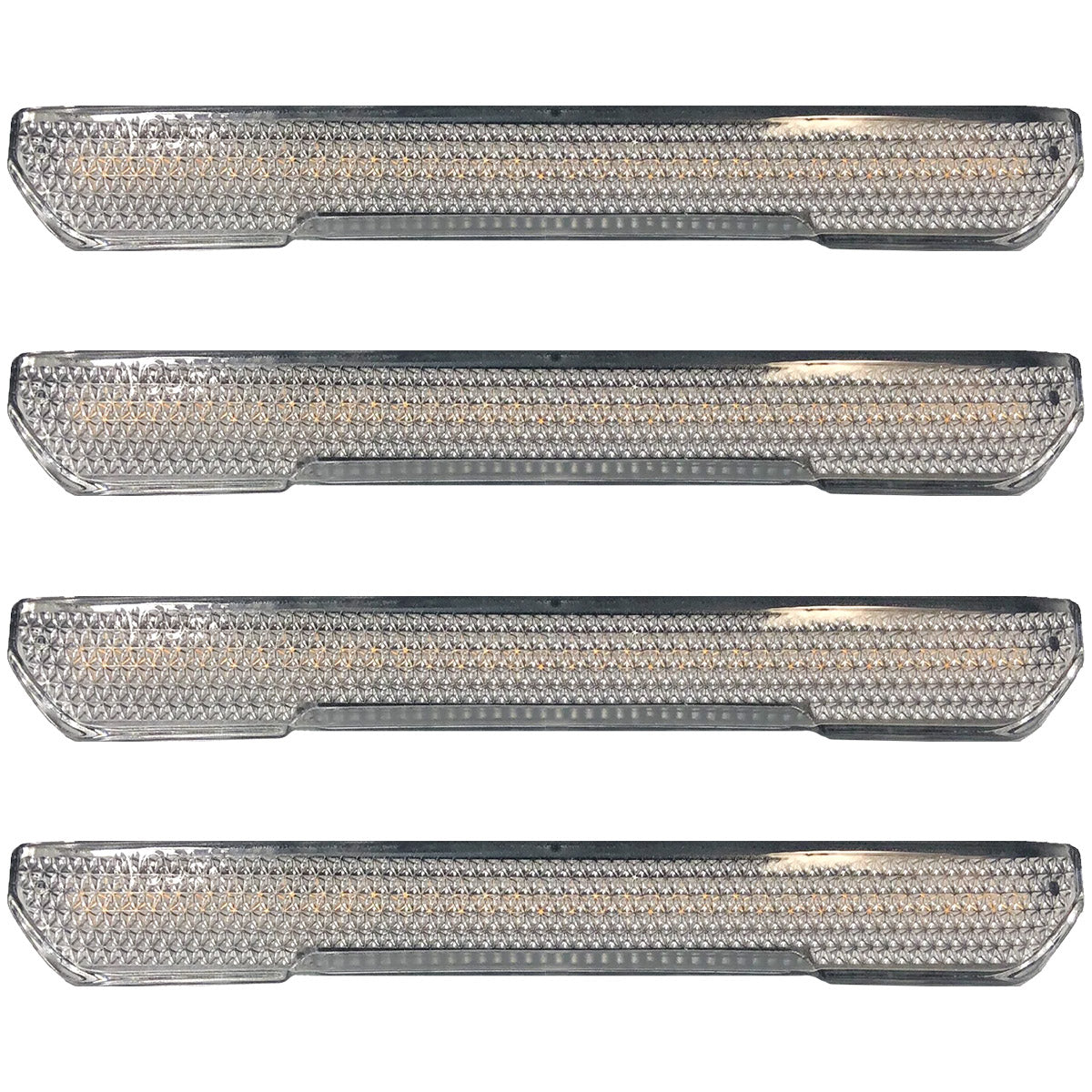 GMC 20-23 Sierra HD (4th GEN) Fender Lenses (4-Piece Set) w/ 4 White LED Lights (Attn: Fits All Single-Wheel HD & Dually Trucks) - Clear Lens w/ Chrome Trim - Image 2
