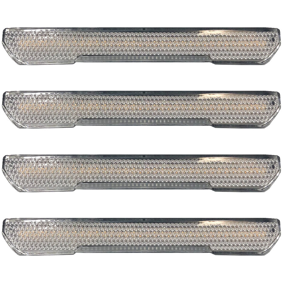 GMC 20-23 Sierra HD (4th GEN) Fender Lenses (4-Piece Set) w/ 4 White LED Lights (Attn: Fits All Single-Wheel HD & Dually Trucks) - Clear Lens w/ Chrome Trim - Image 2