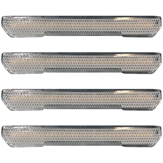 GMC 20-23 Sierra HD (4th GEN) Fender Lenses (4-Piece Set) w/ 4 White LED Lights (Attn: Fits All Single-Wheel HD & Dually Trucks) - Clear Lens w/ Chrome Trim - Image 2