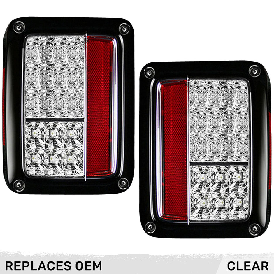 Jeep 07-18 JK Wrangler LED Taillights - Clear Lens - Image 2