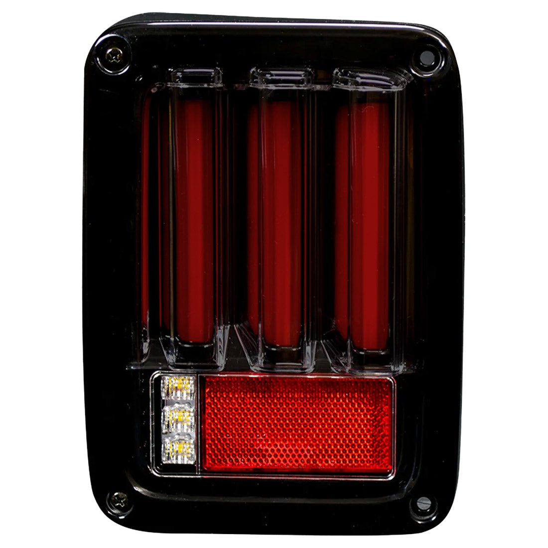 Jeep 07-18 JK Wrangler OLED Tail Lights w/ Red Brake & Running Lights & Red Scanning Turn Signals - Smoked Lens - Image 2