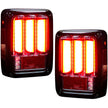 Jeep 07-18 JK Wrangler OLED Tail Lights w/ Red Brake & Running Lights & Red Scanning Turn Signals - Smoked Lens - Image 4
