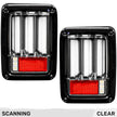 Jeep 07-18 JK Wrangler OLED Tail Lights w/ Red Brake & Running Lights & Red Scanning Turn Signals - Clear Lens
