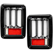 Jeep 07-18 JK Wrangler OLED Tail Lights w/ Red Brake & Running Lights & Red Scanning Turn Signals - Clear Lens - Image 2