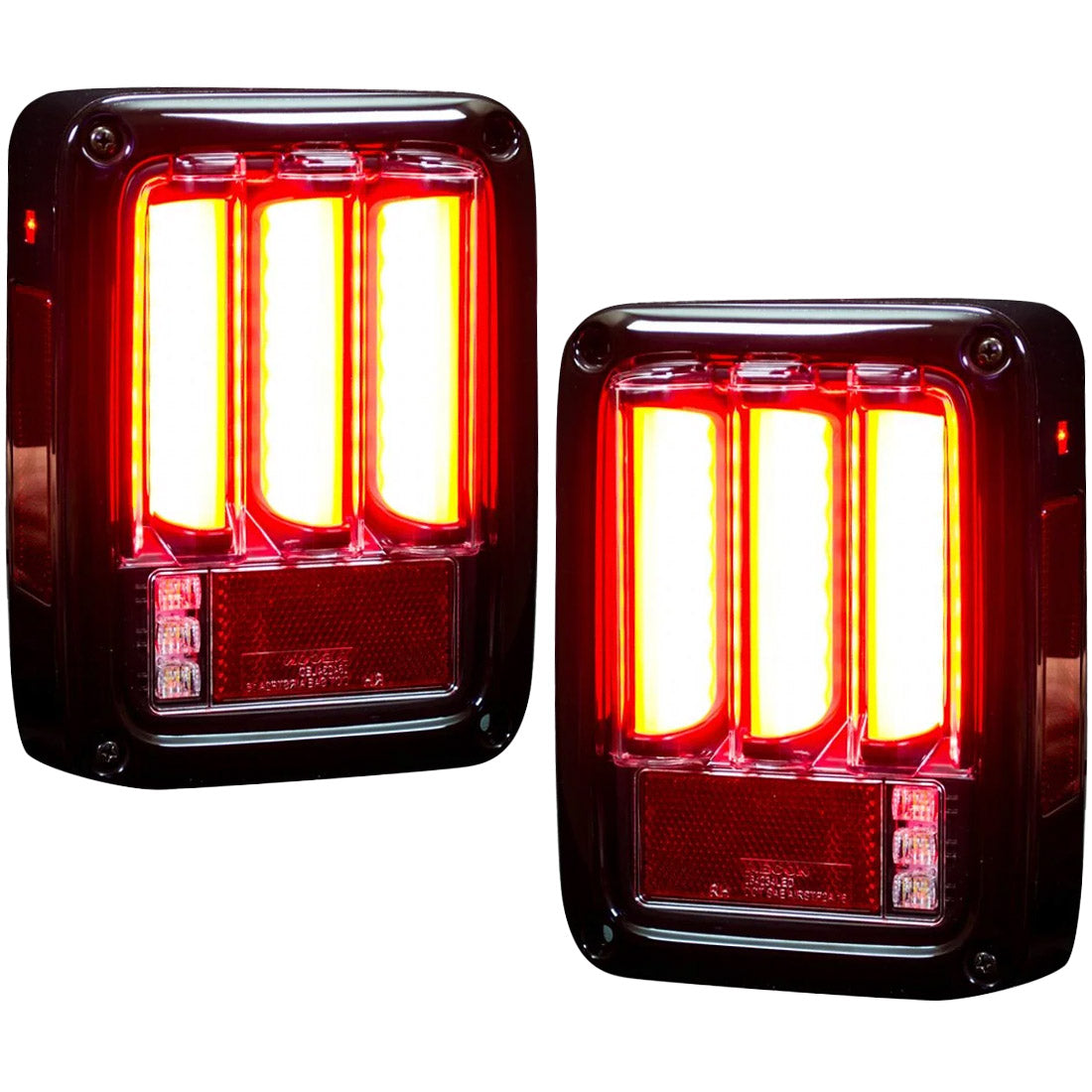 Jeep 07-18 JK Wrangler OLED Tail Lights w/ Red Brake & Running Lights & Red Scanning Turn Signals - Clear Lens - Image 3