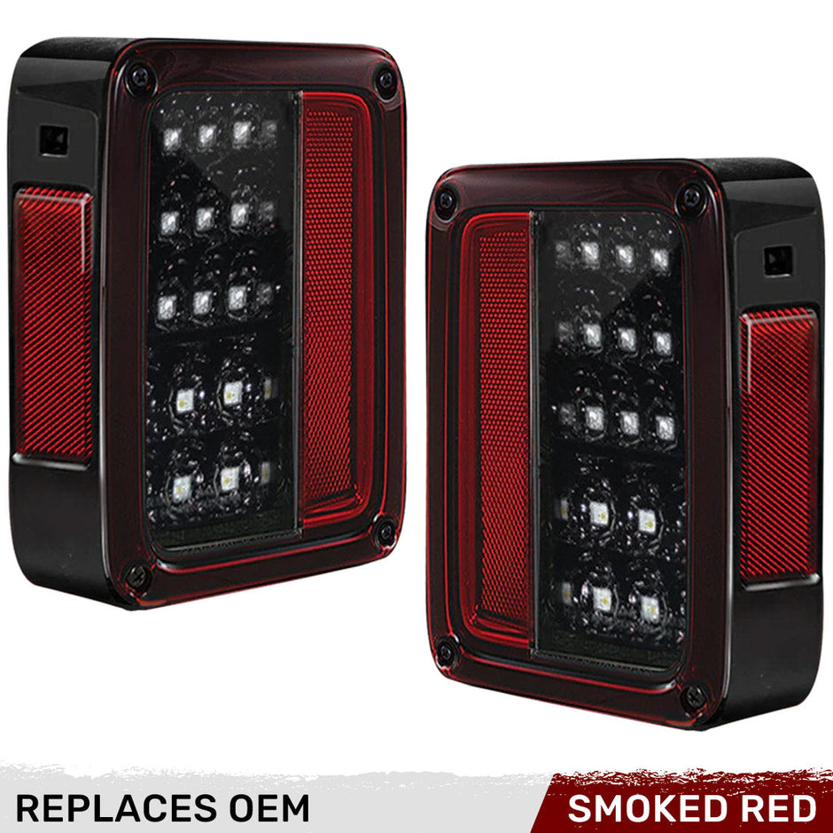 Jeep 07-18 JK Wrangler LED Taillights - Red Smoked Lens - Image 3